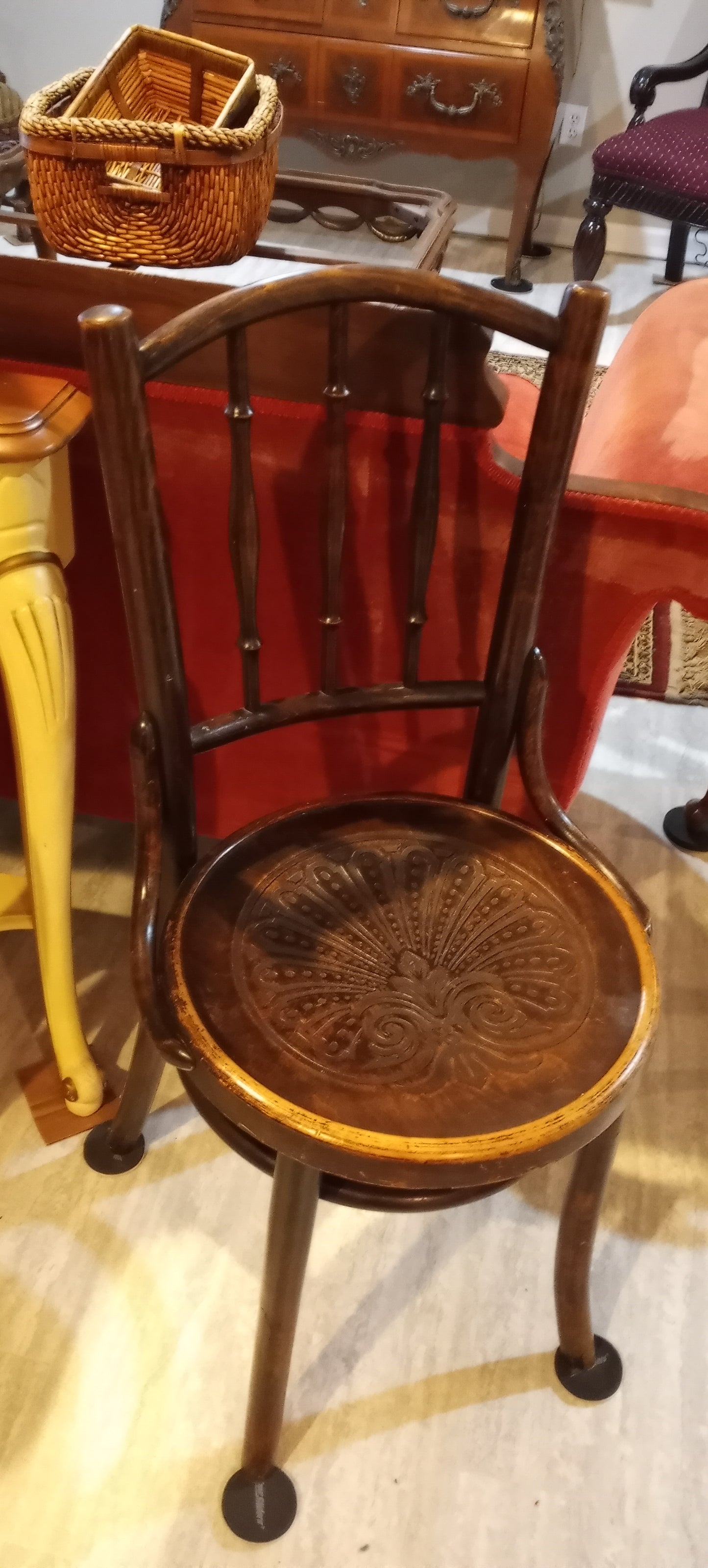 Antique 1920's Black Mundus Thonet Cafe Chair
