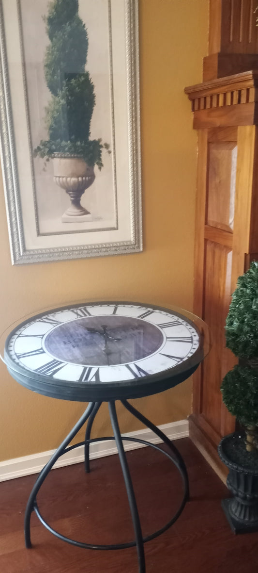 Unique Clock Face Accent Table